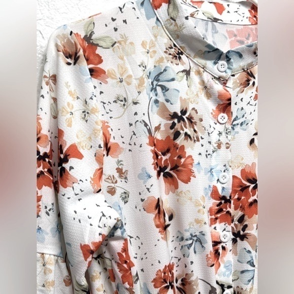 Women’s Chic Floral Button Front Mini Boho Dress - L - Picture 4 of 10